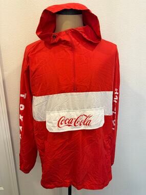 RARE Coca Cola Tokyo Japan 1/2 Zip Lightweight Windbreaker Anorak Jacket XL